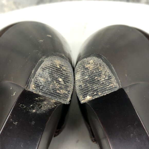 Sofft Women's Size 10M Brown Patent Leather Open Toe Ankle Strap Sandals Heels - Picture 11 of 15